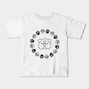 pug paw pattern Kids T-Shirt